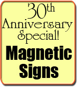 30th anniversary magnetic sign special